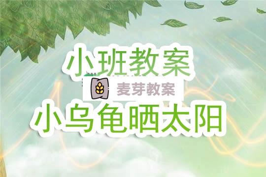 幼兒園小班教案《小烏龜曬太陽》