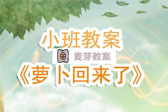 幼兒園小班教案《蘿蔔回來了》含反思