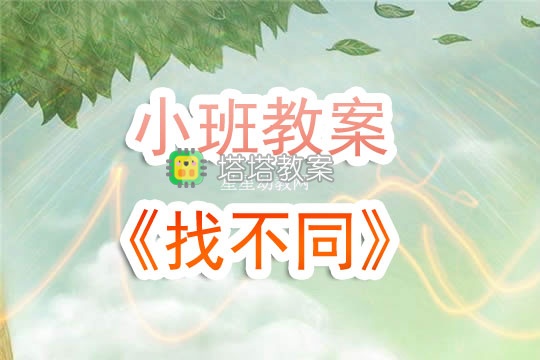 幼兒園小班教案《找不同》